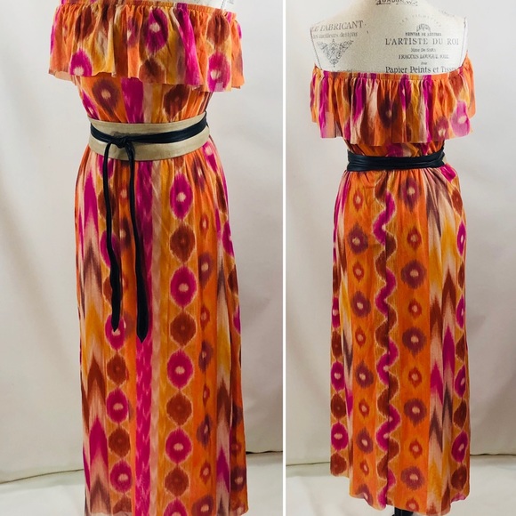 Sweet Pea Off The Shoulder Multicolored Dress - Picture 7 of 10